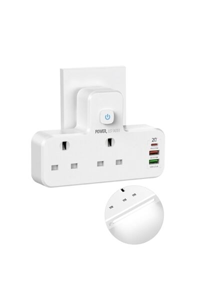 Generic Multi Plug Adapter, KASTWAVE 2 Way Extension Plug with Sensor Night L...