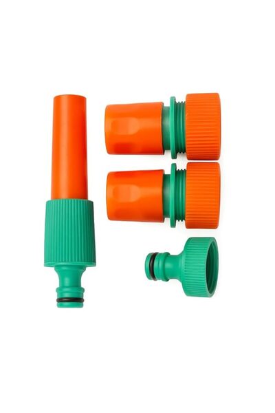Generic Fitto 3/4" Hose Nozzle Set with 3 Interchangeable Connectors - Orange...