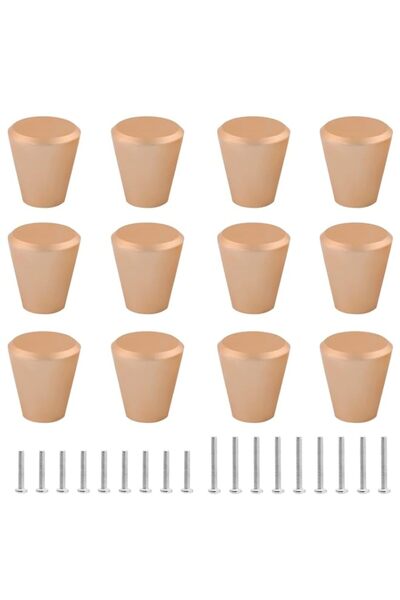 Generic Uenhoy 12 Pack Rose Gold Cabinet Knobs, Aluminum Alloy Solid Drawer K...
