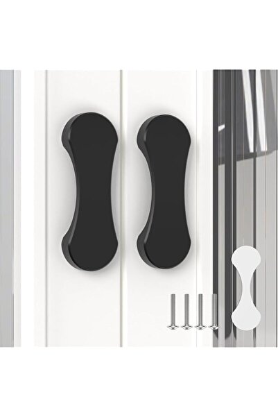 Generic 2 Pack Black Adhesive Cabinet Knobs, 3 Inch No-Drill Self-Stick Pull ...