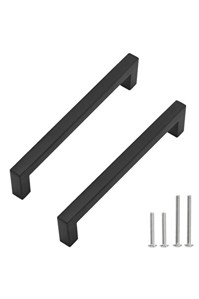 Generic Cabinet Pulls Matte Black Cabinet Handles Square Drawer Pulls, 5 Pack...