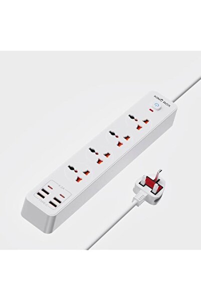 Generic 6-in-1 Power Strip Surge Protector with 4 AC Sockets, 2 USB-C PD & 4 ...