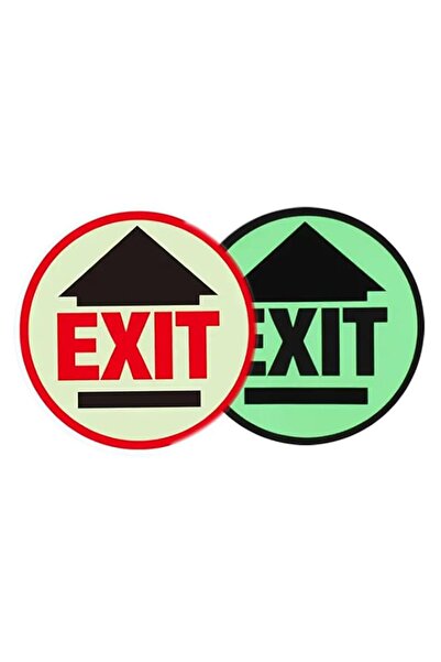Generic Rubik Exit Signs, 2 Pack Glow In The Dark Self Adhesive 18cm Round Vi...