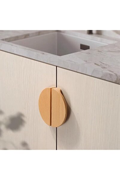 Generic 4 Pack Semicircle Wood Cabinet Handles Kitchen Cabinet Knobs with Vin...