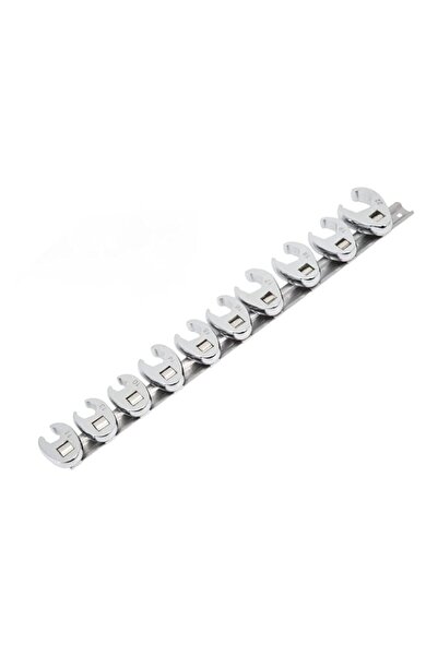 Generic 10-Piece Chrome Plated Metric Crows Foot Wrench Set Professional Auto...
