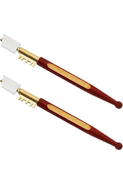 Generic X spring Glass Cutter, 2 PCS Diamond Tip Cutting Tool with Wood Handl...