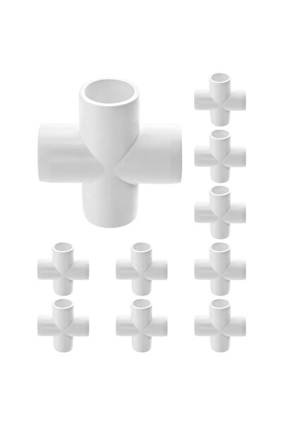 Generic QWORK 4 Way 1/2" Cross PVC Fitting, 10 Pack PVC Fitting Connector, Fu...