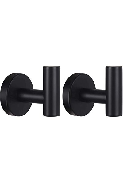 Generic YUET 2 Pcs Bathroom Towel Hook,Screw in Metal Coat Hooks Matte Black ...