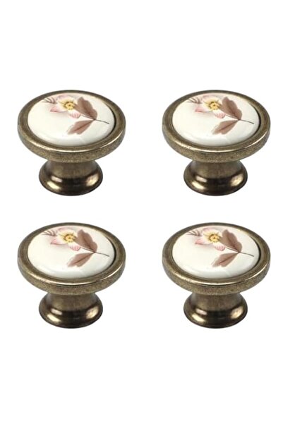 Generic Vintage Ceramic Cabinet Knobs 4 PCS, Round Porcelain Drawer Pull Hand...