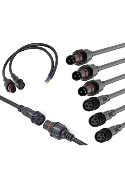 Generic 5 Pairs 3Pin Male Female Plug Electrical Connector with 20cm 16AWG Ex...