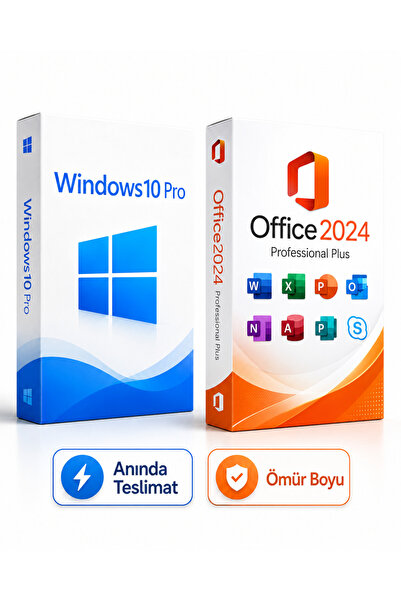 PintiGames Windows10 Pro + Office2024 Pro Plus Yazılım Lisans Paketi 32&64 Bi...