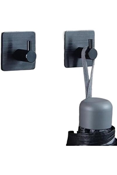 Generic 8 Pack Black Adhesive Wall Hooks, Heavy Duty Stainless Steel Utility ...