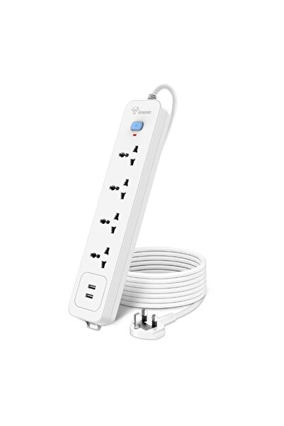 Generic GONGNIU 4-Way 3M Power Extension Cord, 2 USB Ports, 13A 3250W Power S...