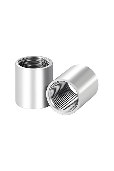 Generic 2 Pcs 304 Stainless Steel Female Threaded Pipe Coupling, 1/2" BSP Str...