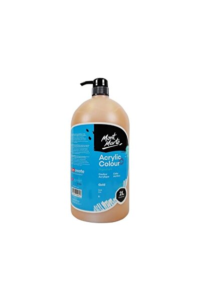 Generic Mont Marte Acrylic Color Paint in Pump Bottle 2 Litre, Gold