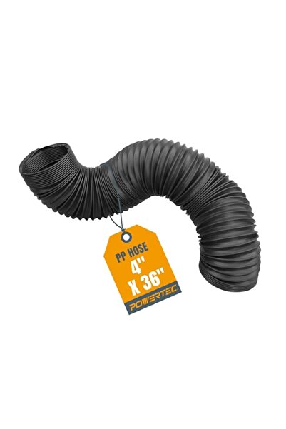 Generic POWERTEC 70128 4-Inch Flexible Dust Collection Hose, Left Spiral, Black