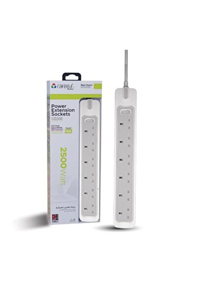 Generic Power Extension 13A from Rafeed (6 Gang), Extension Cord Cable with M...