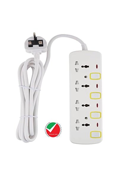 Generic 4 Way Extension Socket 3M – 1.25mm² Pure Copper Cable – 13A Fused UK ...