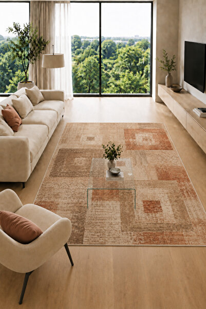 ZNG design home Urban Patchwork Modern Geometrik ve Eskitme Desenli Dijital B...