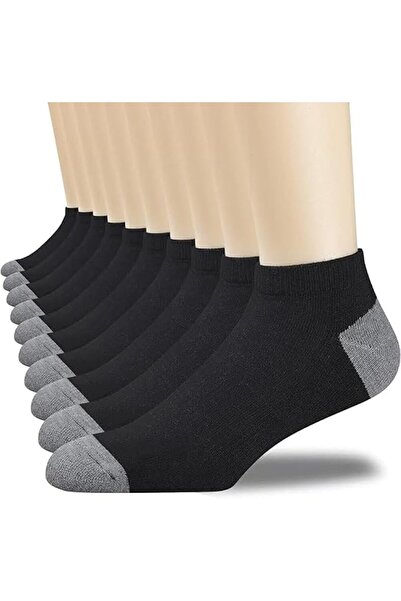 GENERAL Men's Athletic Ankle Socks 10 Pairs, Breathable Cotton Cushioned Low ...