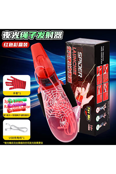 Choice Bandai Red Electric Spider Web Launcher Glow In Dark Retractable Lumin...