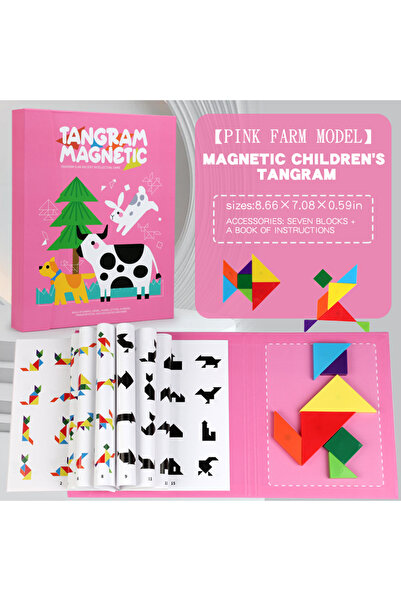 Choice1 1Set ABS Wooden Jigsaw Magnetic Tangram Puzzle Book Educational Toys ...