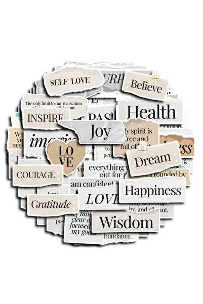 Choice 60PCS Inspirational Hand Torn Letter Phrase Graffiti Stickers for Bicy...