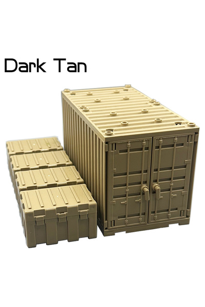 Choice1 Dark Tan Set Decool Scene Container Weapon Storage Box Building Block...