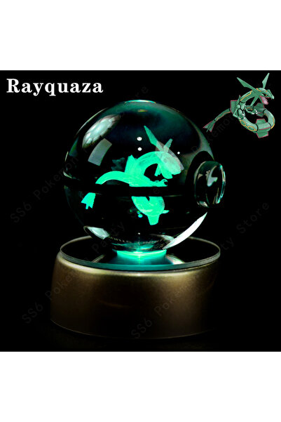 Choice32 07 Rayquaza Pokemon Crystal Ball 3D Mewtwo Pikachu Gengar Pokeball 3...