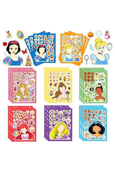 Choice1 16Sheets 8/16Sheets Disney Cartoon Puzzle Stickers Kawaii Princess Ma...