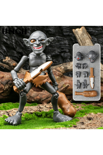 Choice3 black Goblin Multi-Jointed Movable Robot elf Assembled toy set 3D Pri...
