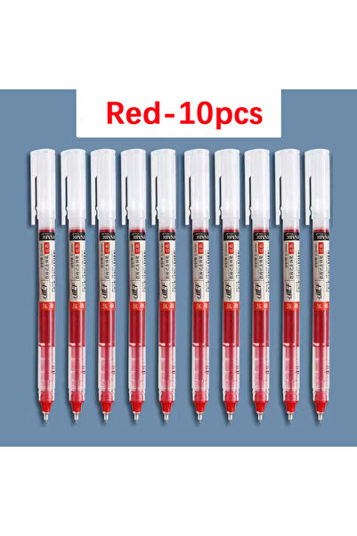 Choice3 red-10pcs 10Pcs High Quality Needle Type Gel Pens Straight Liquid Bal...