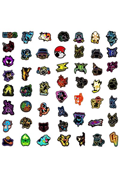 Choice Bandai Kl51-837 Neon Pokemon Anime Stickers 50/60 Pcs, Waterproof Geng...
