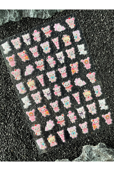 Choice20 23 Pvc Y2k Rilakkuma Waterproofing Kawai Animals Nail Stickers Decor...