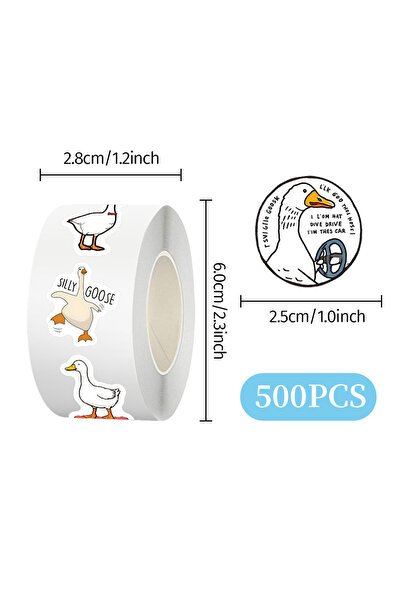 Choice 500PCS 500Pcs/Roll Funny Silly Goose Roll Sticker Cute Animals Sealing...