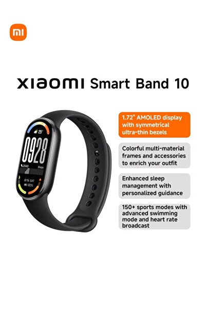 Xiaomi Smart Watch Smart Band 10-1.72 AMOLED Display with 1500 Nits, Sleep an...