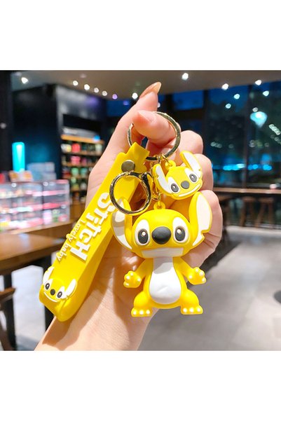 Choice3 ميدالية مفاتيح ستيتش صفراء ثلاثية الأبعاد، دمية كرتونية مجسمة من PVC،...