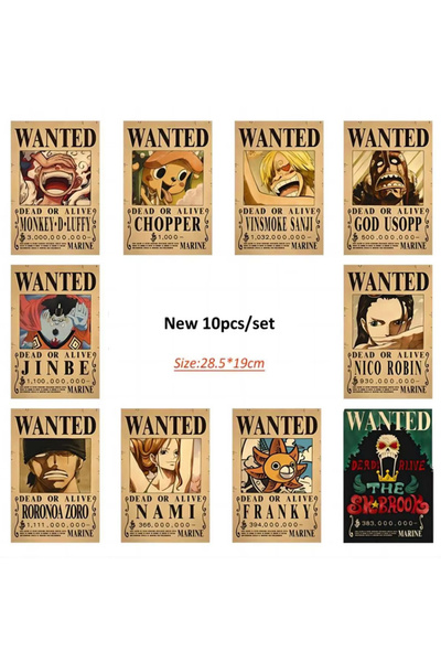 Choice10 Bandai 28.5 x 19cm s-NEW set 28.5 x 19Cm Anime One Piece Luffy Wante...