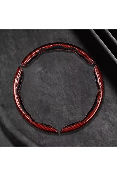 Choice14 3PCS Red 2/3PCS Laser Carbon Fiber Silicone Car Steering Wheel Cover...