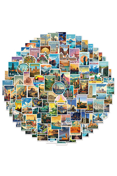Choice3 100PCS 10/30/50/100pcs Cool World Famous Country Landmark Stickers Ci...