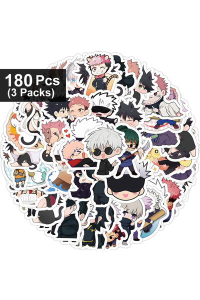 Choice 3 packs(180pcs) 30/60/180pcs Jujutsu Kaisen Anime Stickers Cute Satoru...