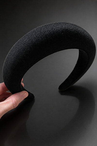 ByMerve Bym Women's High Domed Velvet Black Crown Daily Stylish Hair Accessory