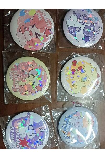 Choice Hasbro style 1 6 pcs Pony Laser Craft Brooch Badge, Cartoon Anime Broo...
