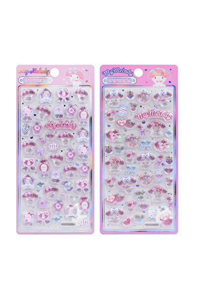 Choice3 2-2Sheets Anime Cute Hellokitty Kuromi Melody 3D Stickers Jelly Sanri...