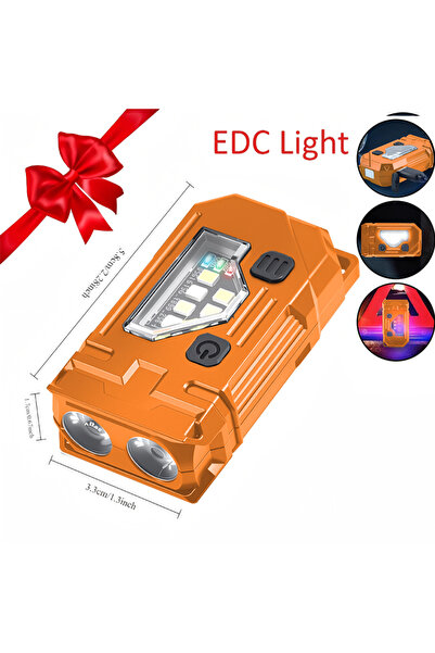 Choice7 mini orange LED COB Mini Flashlight USB Rechargeable Mini Torch Porta...