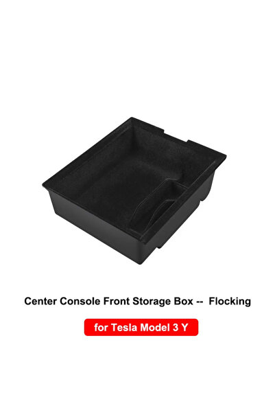 Choice Front Flocking Storage Box for Tesla Model Y 2020-2024 Model 3 2019-20...