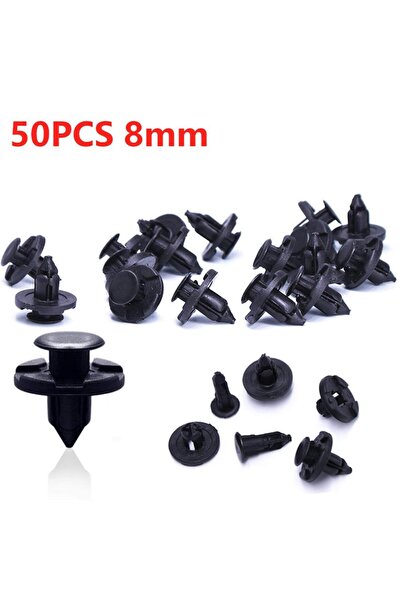 choice2 50PCS 10/20/50pcs 8mm Diameter 8mm Black Plastic Auto Fasteners Rivet...