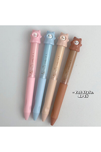 Choice black Cat Style 4PCS 4PCS/Set Creative Cat Style Twistable Gel Pen 0.5...