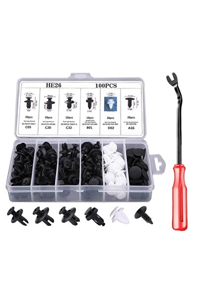 Choice 88-100Pcs with Tool Auto Fastener Clip Mixed Car Body Push Retainer Pi...