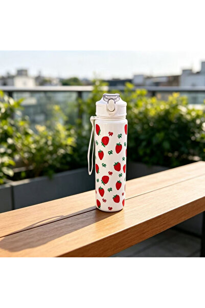 Choice 750ML Strawberry 750ML White Water Bottle Full Printed Cartoon Strawbe...